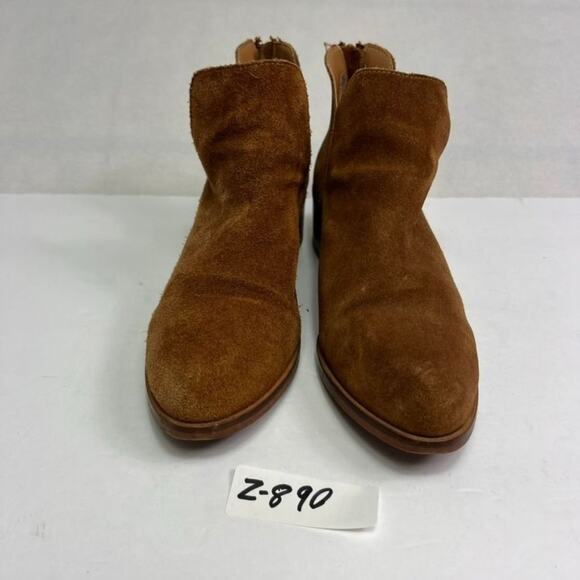 Steve Madden Boots Womens 8M Raisie Brown Suede Leather Back Zip Ankle - Picture 8 of 10